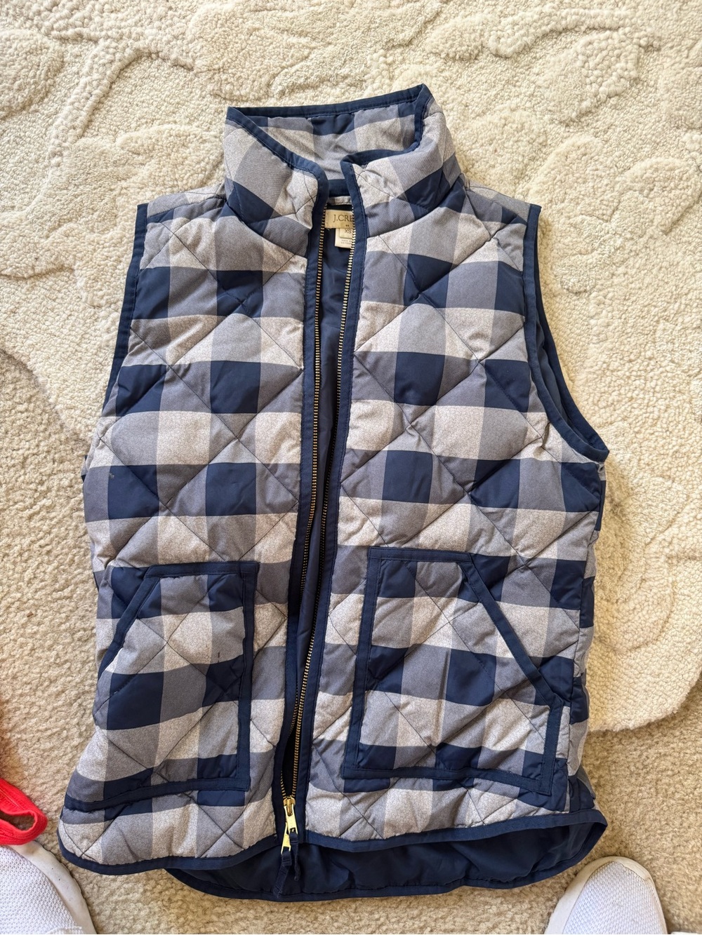 J. Crew' Navy & Gray Quilted Puffer Vest